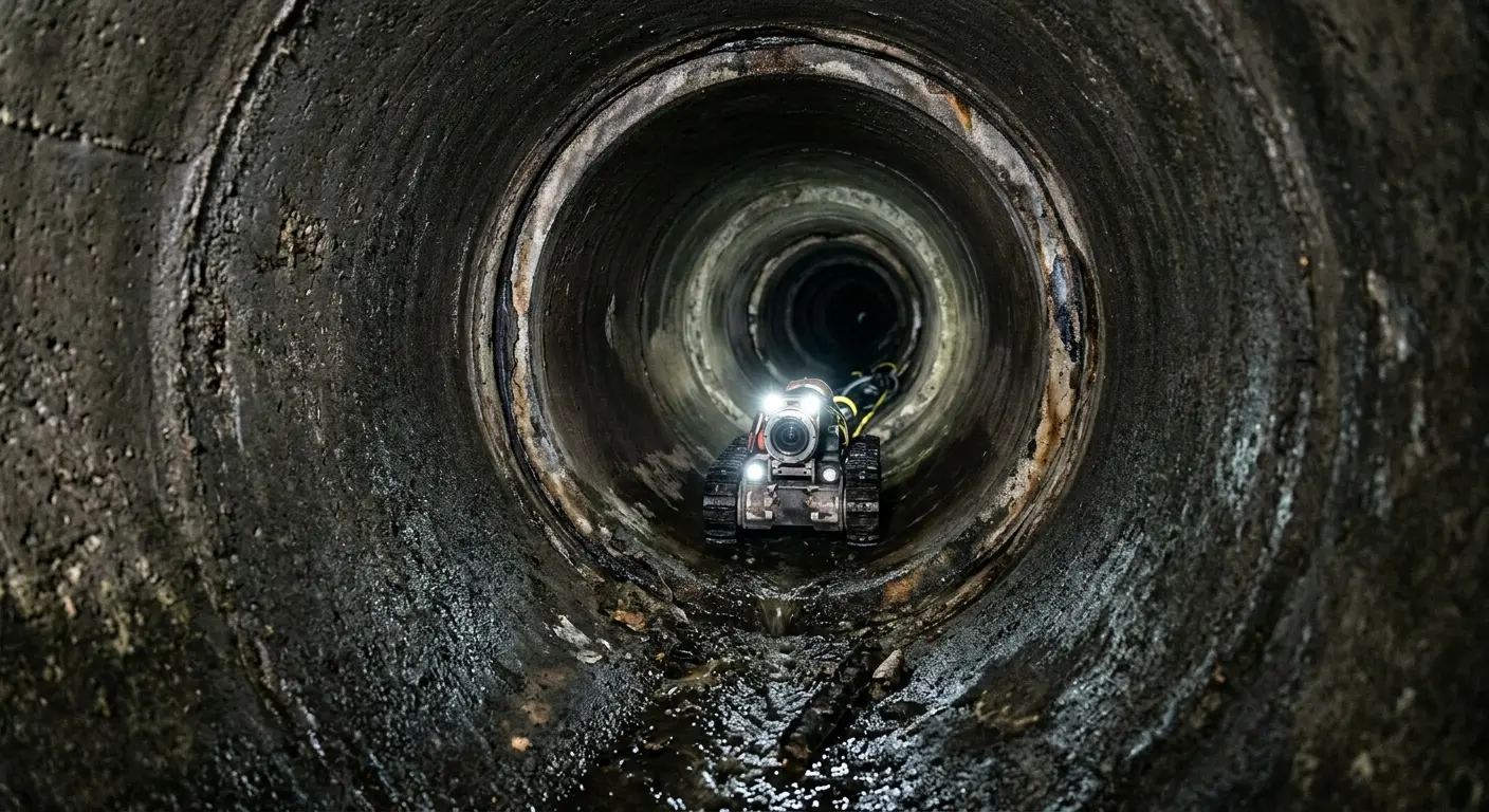 Robotic sewer camera inspecting pipe interior for Sewer Line Repair in Aransas Pass